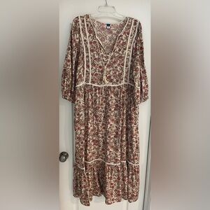 Old Navy Floral Boho Maxi Dress Size XL